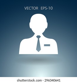 Flat icon of businessman