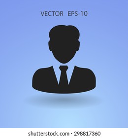 Flat icon of businessman