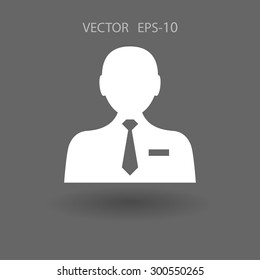 Icono plano del hombre de negocios