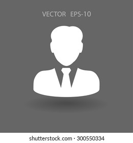 Icono plano del hombre de negocios