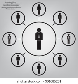 Flat icon of businessman