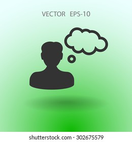 Flat icon of businessman