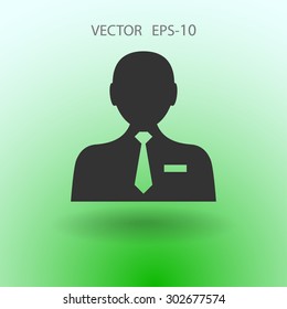 Icono plano del hombre de negocios