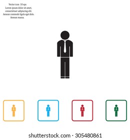Flat icon of businessman