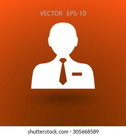 Flat icon of businessman