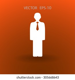 Flat icon of businessman