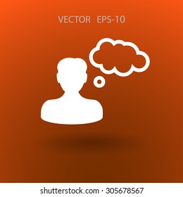 Flat icon of businessman