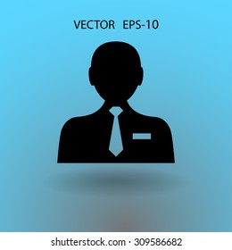 Icono plano del hombre de negocios