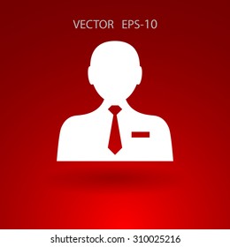 Icono plano del hombre de negocios