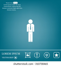 Flat icon of businessman