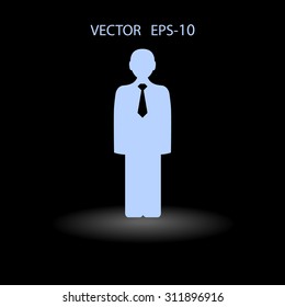 Icono plano del hombre de negocios