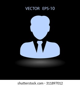 Flat icon of businessman