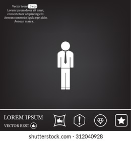 Flat icon of businessman