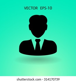 Flat icon of businessman