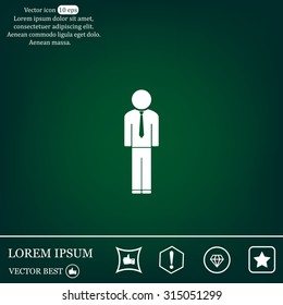 Flat icon of businessman