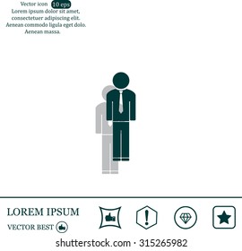 Flat icon of businessman