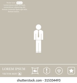 Flat icon of businessman