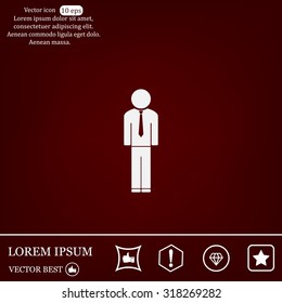 Flat icon of businessman