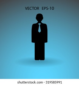 Icono plano del hombre de negocios