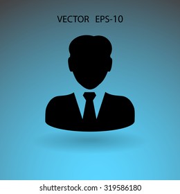 Icono plano del hombre de negocios