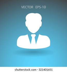 Flat icon of businessman