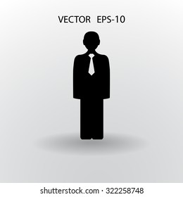 Flat icon of businessman