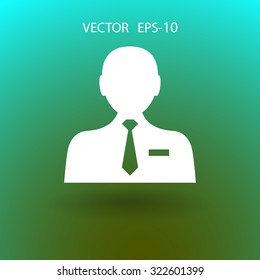 Flat icon of businessman