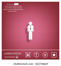 Flat icon of businessman