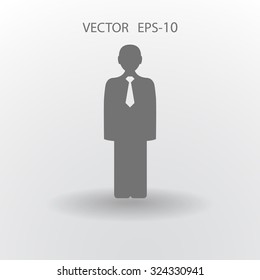 Flat icon of businessman