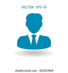 Flat icon of businessman