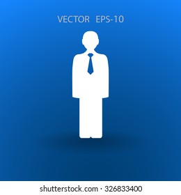 Flat icon of businessman