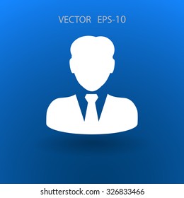 Flat icon of businessman