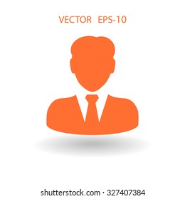 Flat icon of businessman