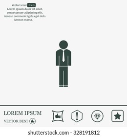 Flat icon of businessman