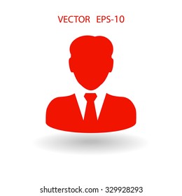 Flat icon of businessman