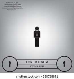 Flat icon of businessman