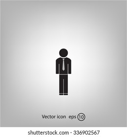 Flat icon of businessman