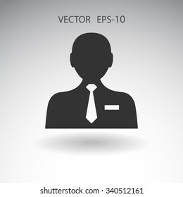Ícone plano do empresário