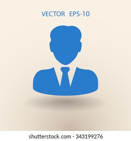 Icono plano del hombre de negocios