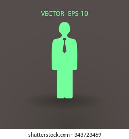 Icono plano del hombre de negocios