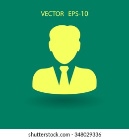 Flat icon of businessman