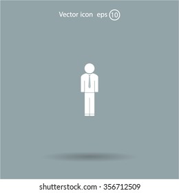 Flat icon of businessman