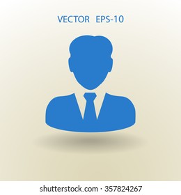 Flat icon of businessman