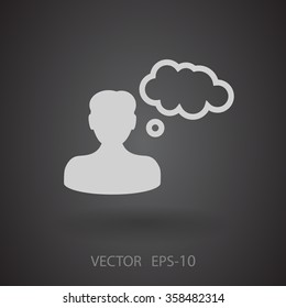 Flat icon of businessman