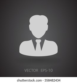 Icono plano del hombre de negocios
