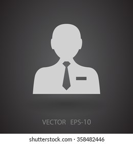 Flat icon of businessman