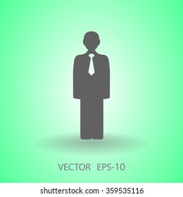 Flat icon of businessman