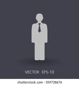 Icono plano del hombre de negocios