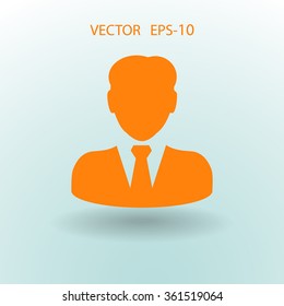 Flat icon of businessman