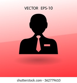 Flat icon of businessman